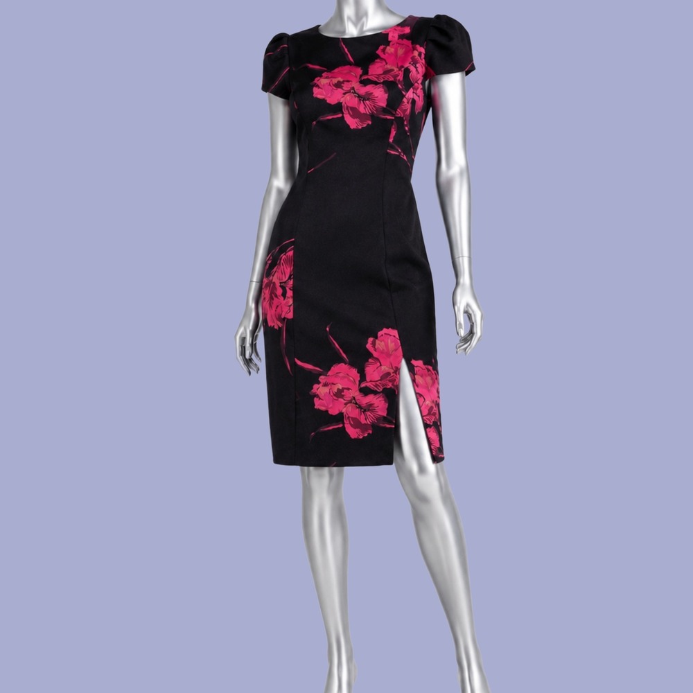 Betsey Johnson Black Pink Floral Sheath Dress - NWT